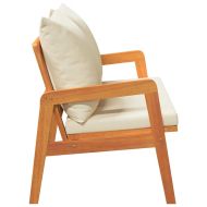 Градинска пейка с възглавница Кафяво Масивна акациева дървесина