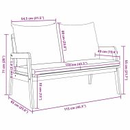 Градинска пейка с възглавница Кафяво Масивна акациева дървесина