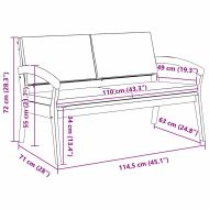 Градинска пейка с възглавница Кафяво Масивна акациева дървесина