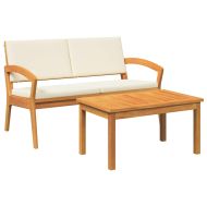 Бистро комплект 2 pcs Кафяво Масивна акациева дървесина