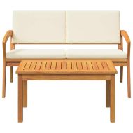 Бистро комплект 2 pcs Кафяво Масивна акациева дървесина