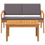 Бистро комплект 2 pcs Кафяво Масивна акациева дървесина