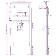 Стенна опора за баня Синьо 50 x 17.5 x 136 см Стомана