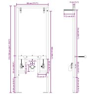 Стенна опора за баня Синьо 50 x 17.5 x 136 см Стомана