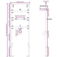 Стенна опора за баня Синьо 50 x 17.5 x 136 см Стомана