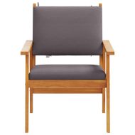 Градински стол 2 pcs Кафяво Масивна акациева дървесина