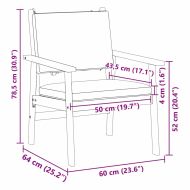 Градински стол 2 pcs Кафяво Масивна акациева дървесина