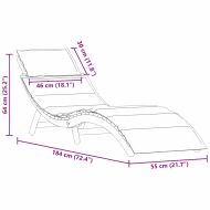 Шезлонг 2 pcs Таупе 184 x 55 x 64 см Масивна акациева дървесина