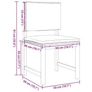 Садов стол без облегалка 2 pcs Кафяво