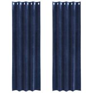 Затъмняващи завеси 2 pcs Тъмен син 140 x 225 cm Кадифе