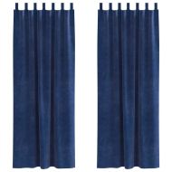 Затъмняващи завеси 2 pcs Тъмен син 140 x 225 cm Кадифе