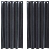Затъмняващи завеси 2 pcs Тъмен сив 140 x 175 cm Кадифе