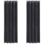 Затъмняващи завеси 2 pcs Тъмен сив 140 x 260 cm Кадифе