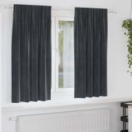 Затъмняващи завеси 2 pcs Тъмен сив 140 x 175 cm Кадифе