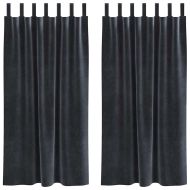 Затъмняващи завеси 2 pcs Тъмен сив 140 x 175 cm Кадифе
