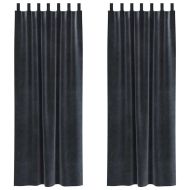 Затъмняващи завеси 2 pcs Тъмен сив 140 x 245 cm Кадифе