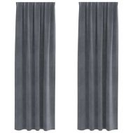 Затъмняващи завеси 2 pcs Светлосиво 140 x 260 cm Кадифе