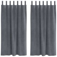 Затъмняващи завеси 2 pcs Светлосиво 140 x 175 cm Кадифе