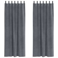 Затъмняващи завеси 2 pcs Светлосиво 140 x 225 cm Кадифе