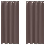 Завеси за затъмняване с пръстени 2 pcs Тъмен кафяв 260 x 140 см
