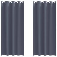 Завеси за затъмняване с пръстени 2 pcs Антрацит 225 x 140 см