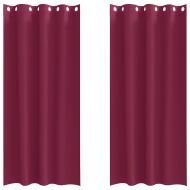 Завеси за затъмняване с пръстени 2 pcs Виненочервен