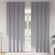 Завеси за затъмняване с пръстени 2 pcs Светлосиво 245 x 140 см