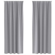 Завеси за затъмняване с пръстени 2 pcs Светлосиво 245 x 140 см