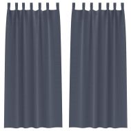 Завеси за затъмняване с пръстени 2 pcs Антрацит 245 x 140 см