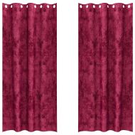 Кадифени завеси С завеси 2 pcs Виненочервен 260 x 140 см Кадифе