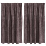 Кадифени завеси С завеси 2 pcs Кафяво 140 x 140 cm Кадифе