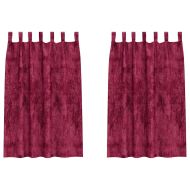 Кадифени завеси С завеси 2 pcs виненочервен 175 x 140 см Кадифе