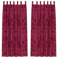 Кадифени завеси С завеси 2 pcs виненочервен 245 x 140 см Кадифе