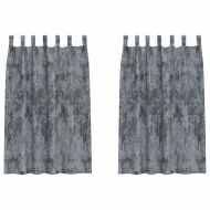 Кадифени завеси 2 pcs Сребристо сиво 175 x 140 см Кадифе