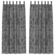 Кадифени завеси С завеси 2 pcs Сив 245 x 140 см Кадифе