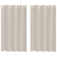 Перде от воал С завеси 2 pcs Пясък 175 x 140 см Полиестер