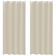 Перде от воал С завеси 2 pcs Пясък 225 x 140 см Полиестер