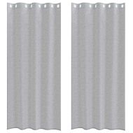 Перде от воал С завеси 2 pcs Тъмен сив 245 x 140 см Полиестер