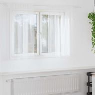 Перде от воал С завеси 2 pcs Бяло 140 x 140 cm Полиестер