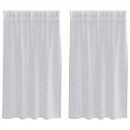 Перде от воал С завеси 2 pcs Светлосиво 140 x 140 cm Полиестер