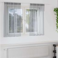 Перде от воал С завеси 2 pcs Тъмен сив 140 x 140 cm Полиестер