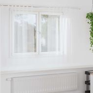 Перде от воал С завеси 2 pcs Бяло 140 x 140 cm Полиестер