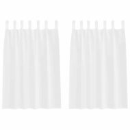 Перде от воал С завеси 2 pcs Бяло 140 x 140 cm Полиестер