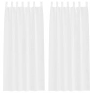 Перде от воал С завеси 2 pcs Бяло 245 x 140 см Полиестер