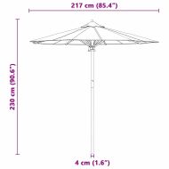 Градински парасол Кремаво бяло 217 x 217 x 230 см бамбук