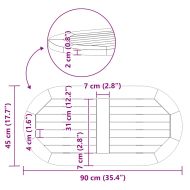 Топ за маса Кафяво 90 x 45 x 2 см Акациево дърво масив