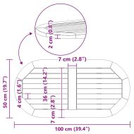 Топ за маса Кафяво 100 x 50 x 2 cm Акациево дърво масив