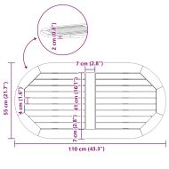 Топ за маса Кафяво 110 x 55 x 2 см Акациево дърво масив