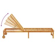 Шезлонг Кафяво 53 x 202 x 89см Масивна акациева дървесина