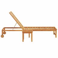 Шезлонг Кафяво 53 x 202 x 89см Масивна акациева дървесина